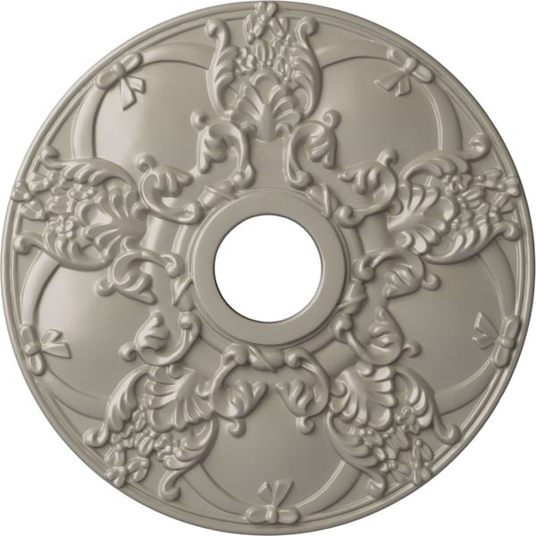 Ekena Millwork Norwich Ceiling Medallion (Fits Canopies up to 4 1/2"), 18"OD x 3 1/2"ID x 1 3/8"P, Pearl White CM18NOPWS - main